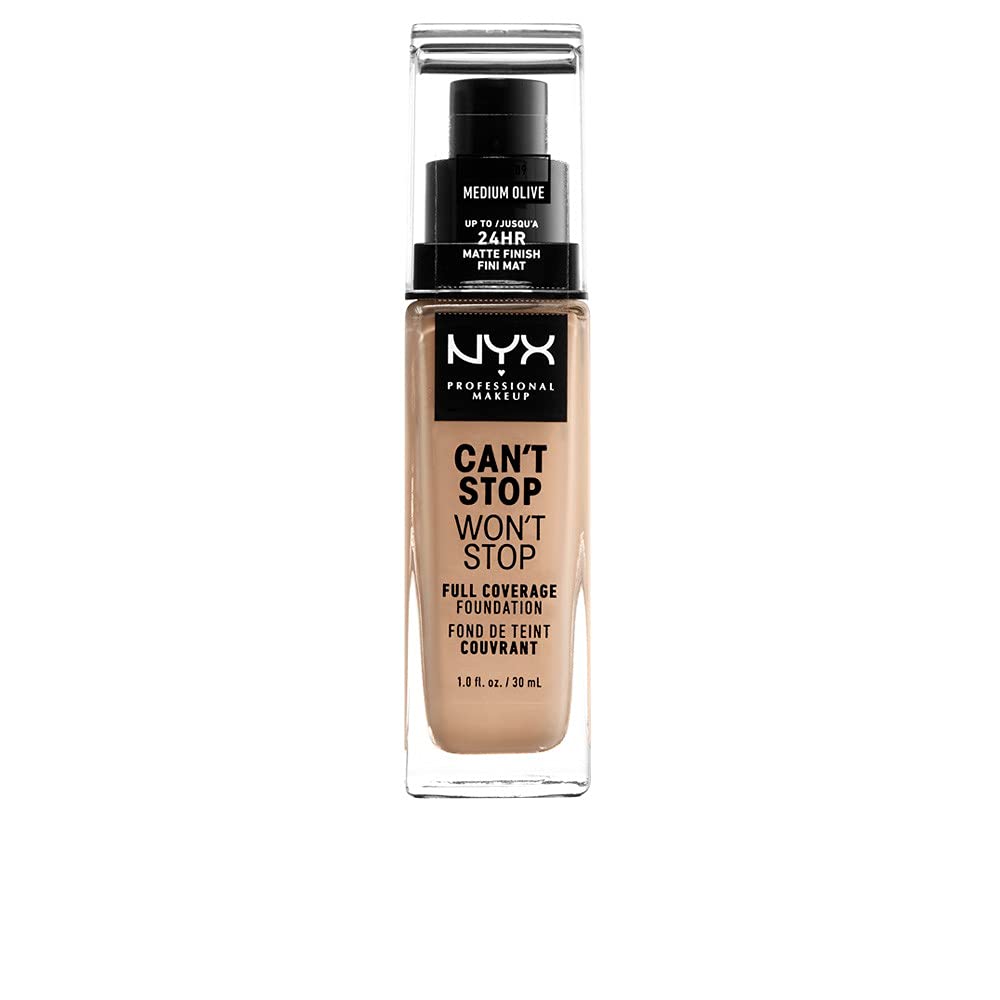 NYX PROFESSIONAL MAKEUP Can't Stop Won't Stop Foundation, 24h Full Coverage Matte Finish - Vanilla