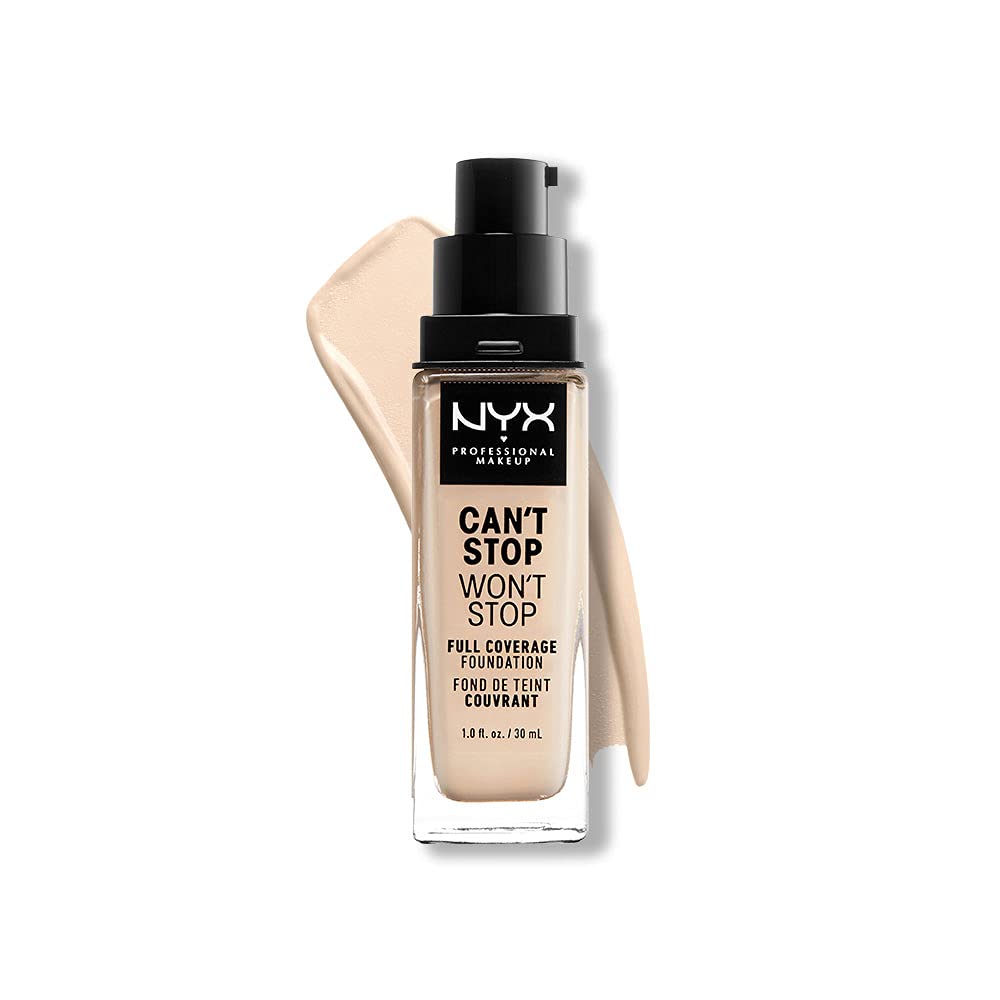 NYX PROFESSIONAL MAKEUP Can't Stop Won't Stop Foundation, 24h Full Coverage Matte Finish - Vanilla