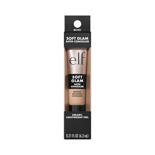 e.l.f. Soft Glam Satin Concealer, Medium Coverage For Blemishes & Under-Eye, Crease-Resistant, Long Lasting, Vegan & Cruelty-Free
