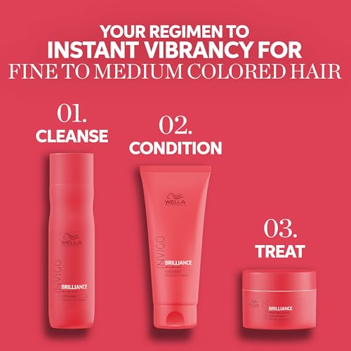 Wella Professionals Invigo Brilliance Shampoo | For Fine/Normal Colored Hair | Intense Color Protection & Maintains Vibrancy | 33.8 Fl Oz | 1 L