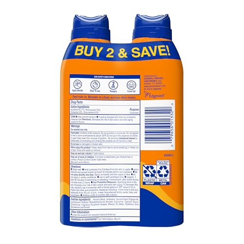 Banana Boat Sport Ultra SPF 50 Sunscreen Spray | Banana Boat Sunscreen Spray SPF 50, Water Resistant, Oxybenzone Free, Sunblock, 6oz each Twin Pack