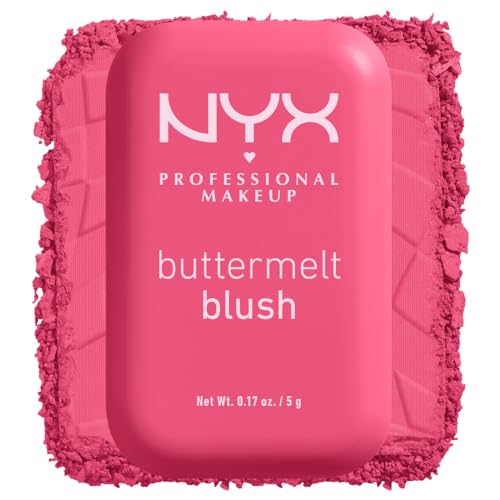 NYX PROFESSIONAL MAKEUP Buttermelt Powder Blush, Fade and Transfer-Resistant Blush, Up to 12HR Make Up Wear, Vegan Formula - Getting Butta