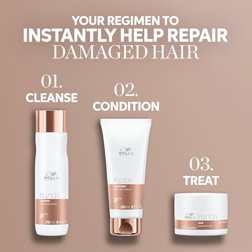 Wella Professionals Fusion Intense Repair Shampoo for Damaged Hair | Repairs, Strengthens & Protects Against Breakage for Smooth, Silky Hair | 33.8 Fl Oz