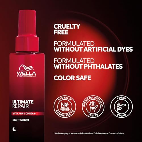 Wella Professionals ULTIMATE REPAIR Shampoo, Conditioner, Miracle Hair Rescue, & Night Hair Serum | Travel Size Bundle