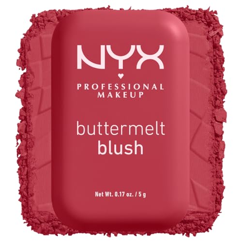 NYX PROFESSIONAL MAKEUP Buttermelt Powder Blush, Fade and Transfer-Resistant Blush, Up to 12HR Make Up Wear, Vegan Formula - Back And Butta