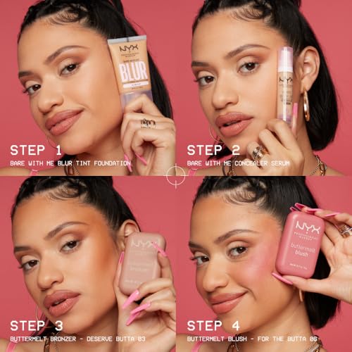 NYX PROFESSIONAL MAKEUP Buttermelt Powder Blush, Fade and Transfer-Resistant Blush, Up to 12HR Make Up Wear, Vegan Formula - Getting Butta