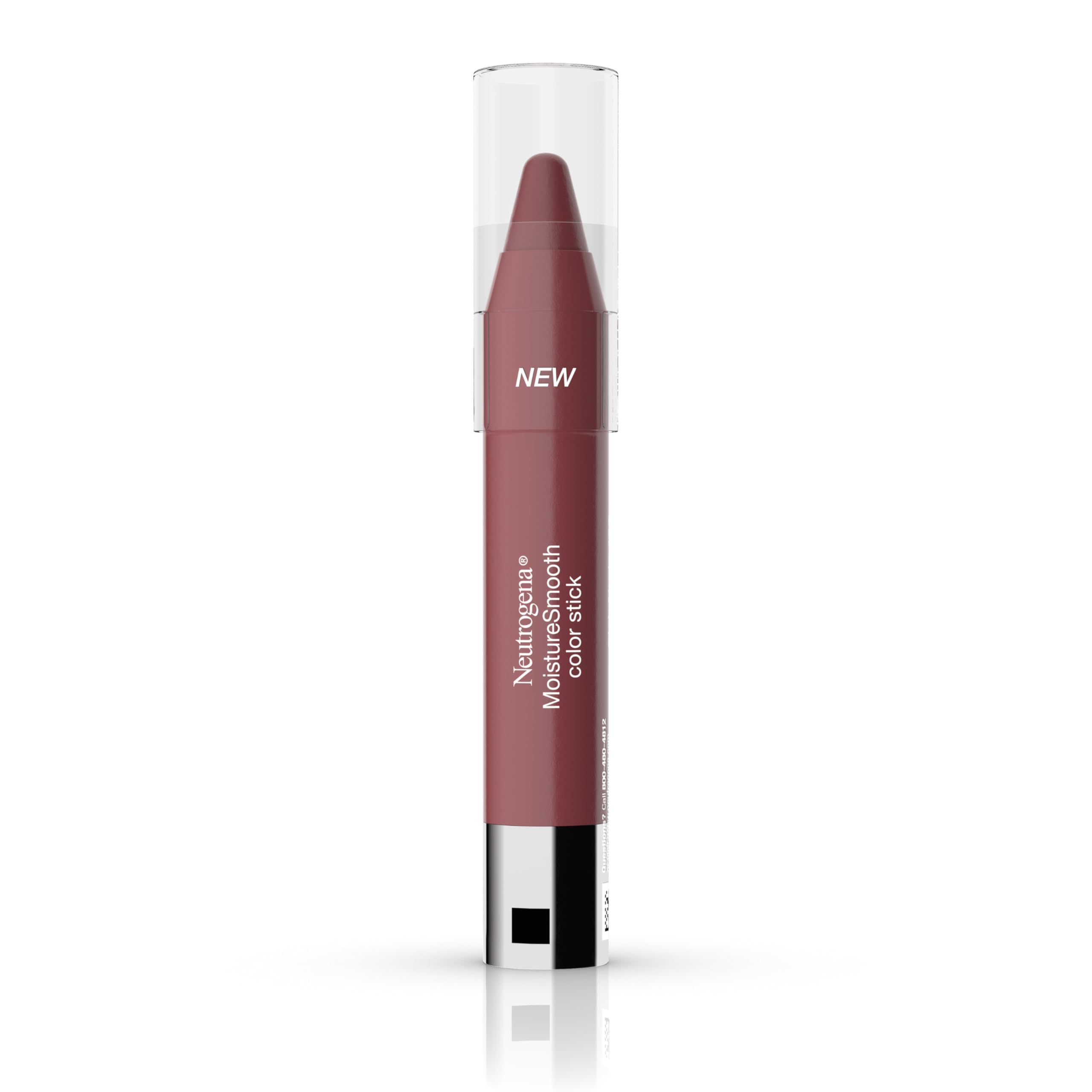 Neutrogena MoistureSmooth Color Stick for Lips, Moisturizing and Conditioning Lipstick with a Balm-Like Formula, Nourishing Shea Butter and Fruit Extracts, 100 Pink Nude, 011 oz Pack of 1