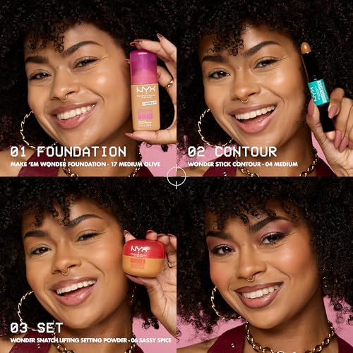 NYX PROFESSIONAL MAKEUP Make 'Em Wonder Liquid Foundation, 24HR Foundation Makeup With A Soft Matte Finish, Buildable Full Coverage