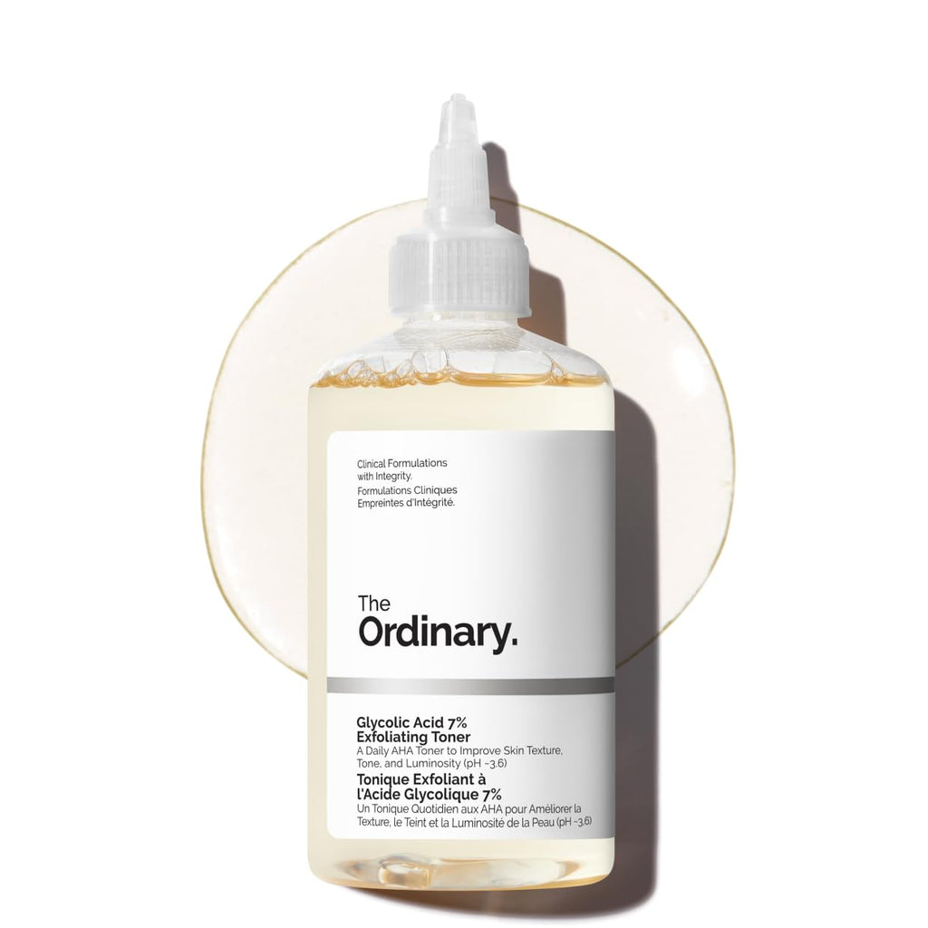 The Ordinary Glycolic Acid 7% Exfoliating Toner, Brightening and Smoothing Daily Toner for More Even-Looking Skin Tone, 8.1 Fl Oz