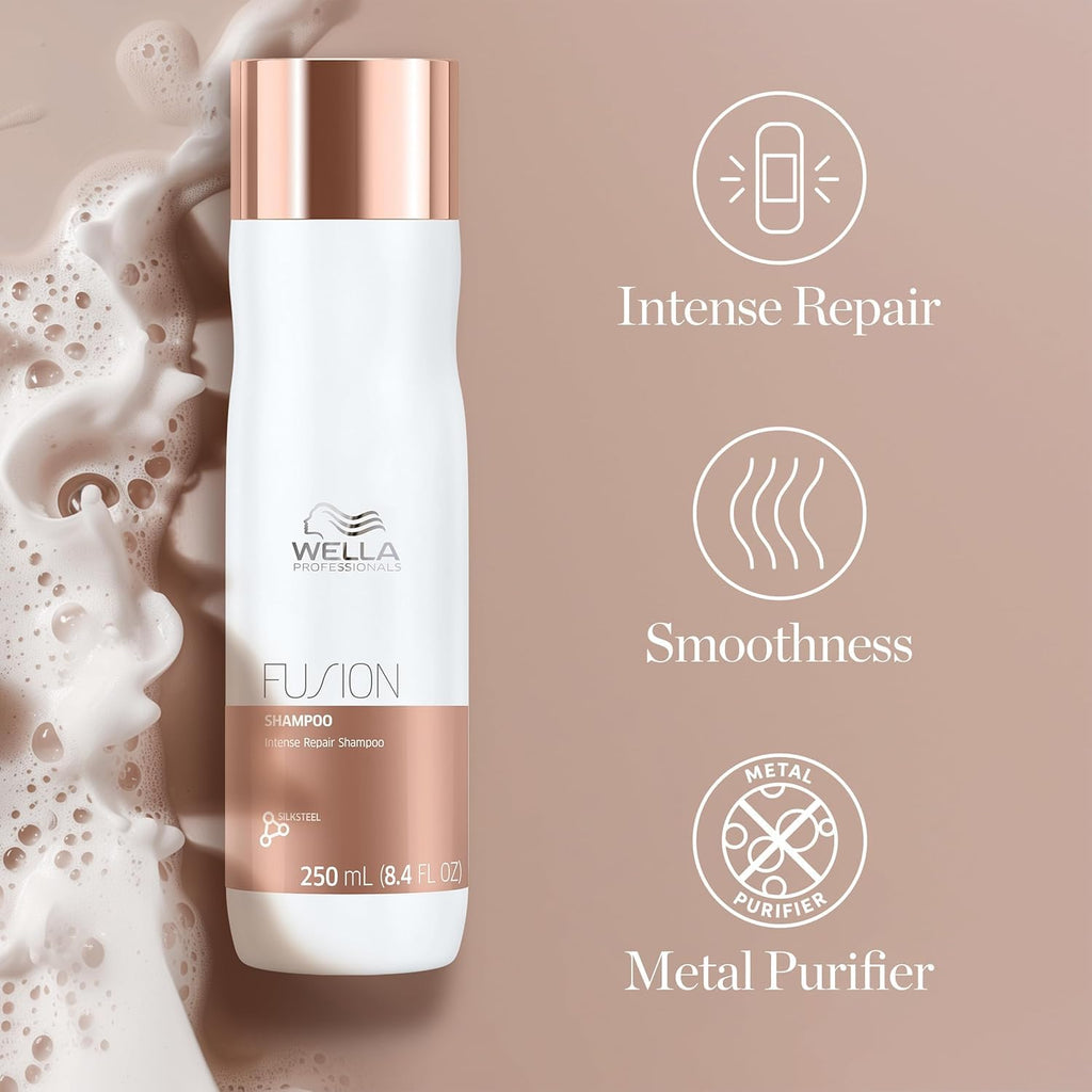 Wella Professionals Fusion Intense Repair Shampoo & Conditioner Set, Hair Repair & Anti Hair Breakage