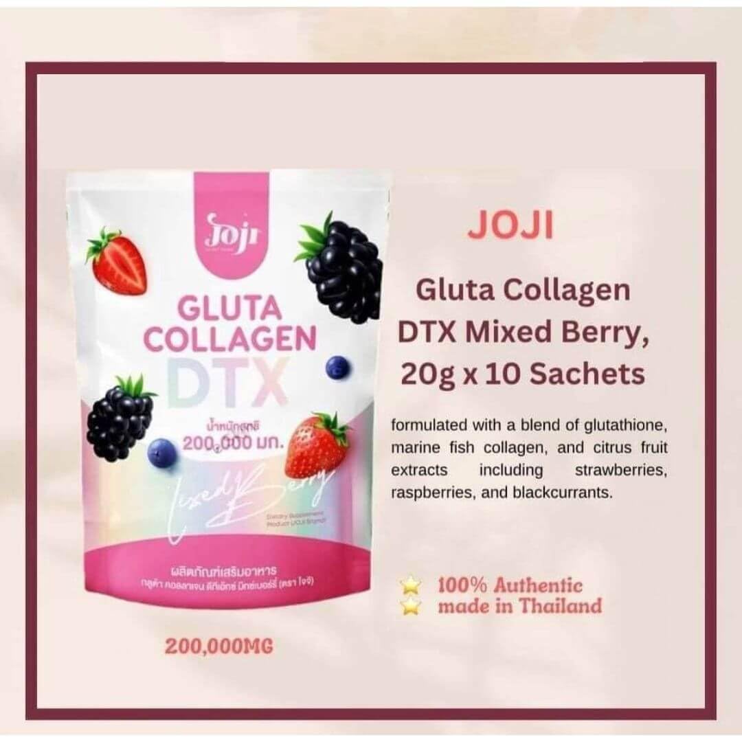 Joji Gluta Collagen DTX Plus Mixed Berry Drink Mix 10 Sachets
