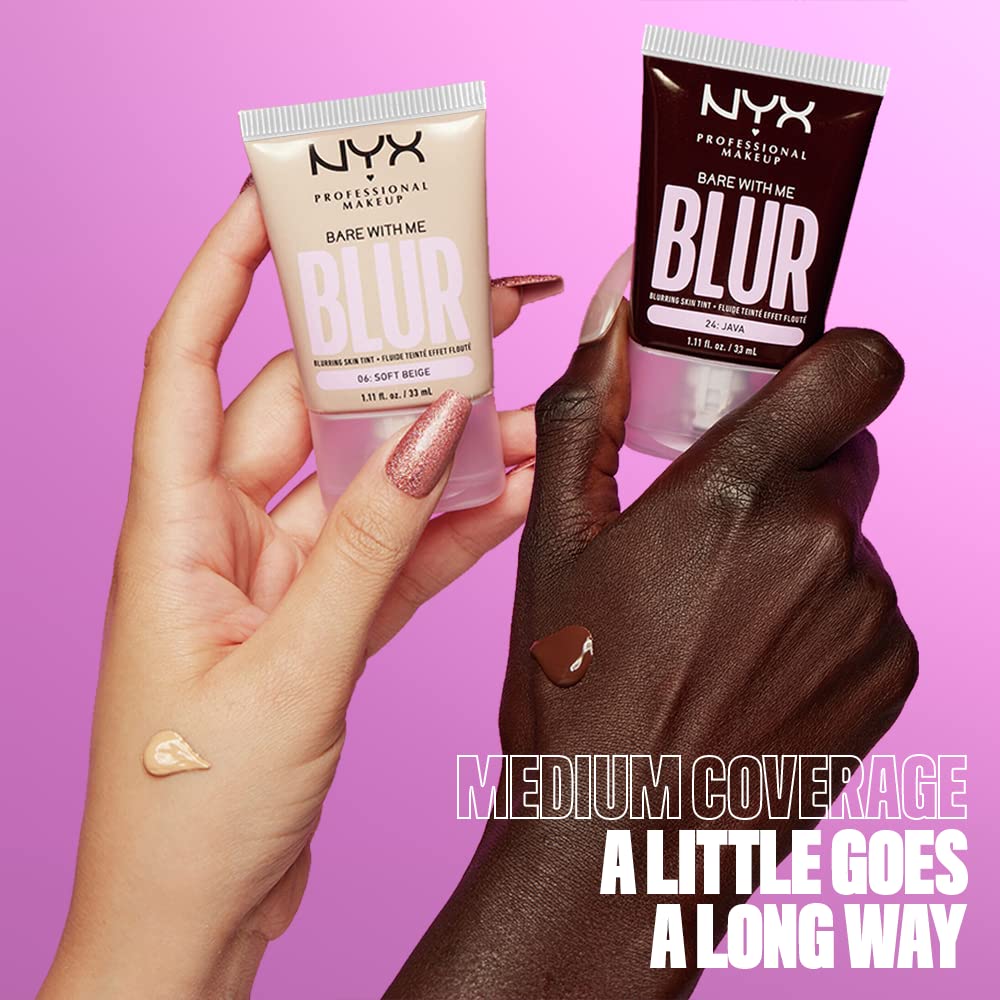 NYX PROFESSIONAL MAKEUP Bare With Me Blur Skin Tint Foundation Make Up with Matcha, Glycerin & Niacinamide