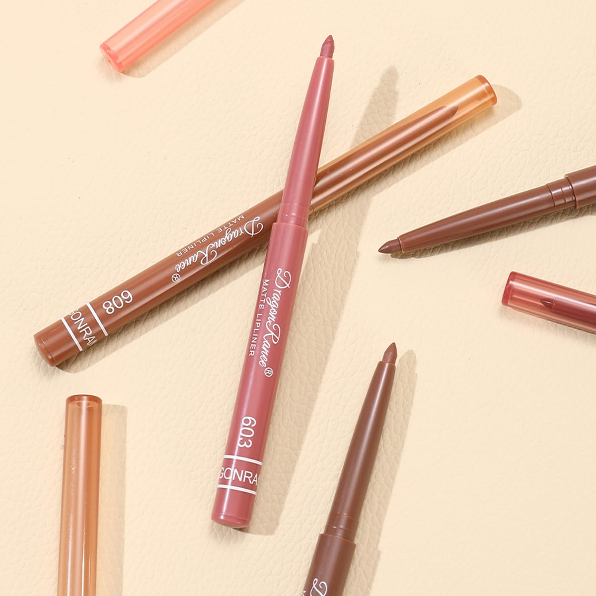 Baorder 12PCS Creamy Matte Lip Liner Pencil Set, Waterproof Long Lasting Color Lipstick,Soft Pink, Lip Filler Liner,Perfect Pout Gel Makeup Kit for Women