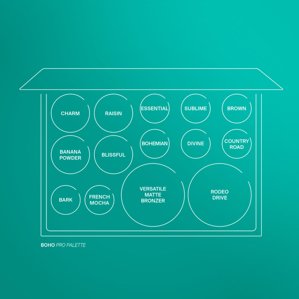 OFRA Pro Palette Boho - 4-in-1 Full Face Makeup Palette with Blush, Eyeshadows, Highlighter, Bronzer, Banana Powder - Powder Makeup Palette with an Mirror - Travel-Friendly & Cruelty-Free