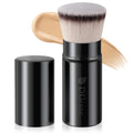 DUcare Retractable Kabuki Foundation Brush, Aluminum Handle Self Tanner Brush for Face, Flat Top Brush for Liquid Cream Powder Makeup, Travel Portable