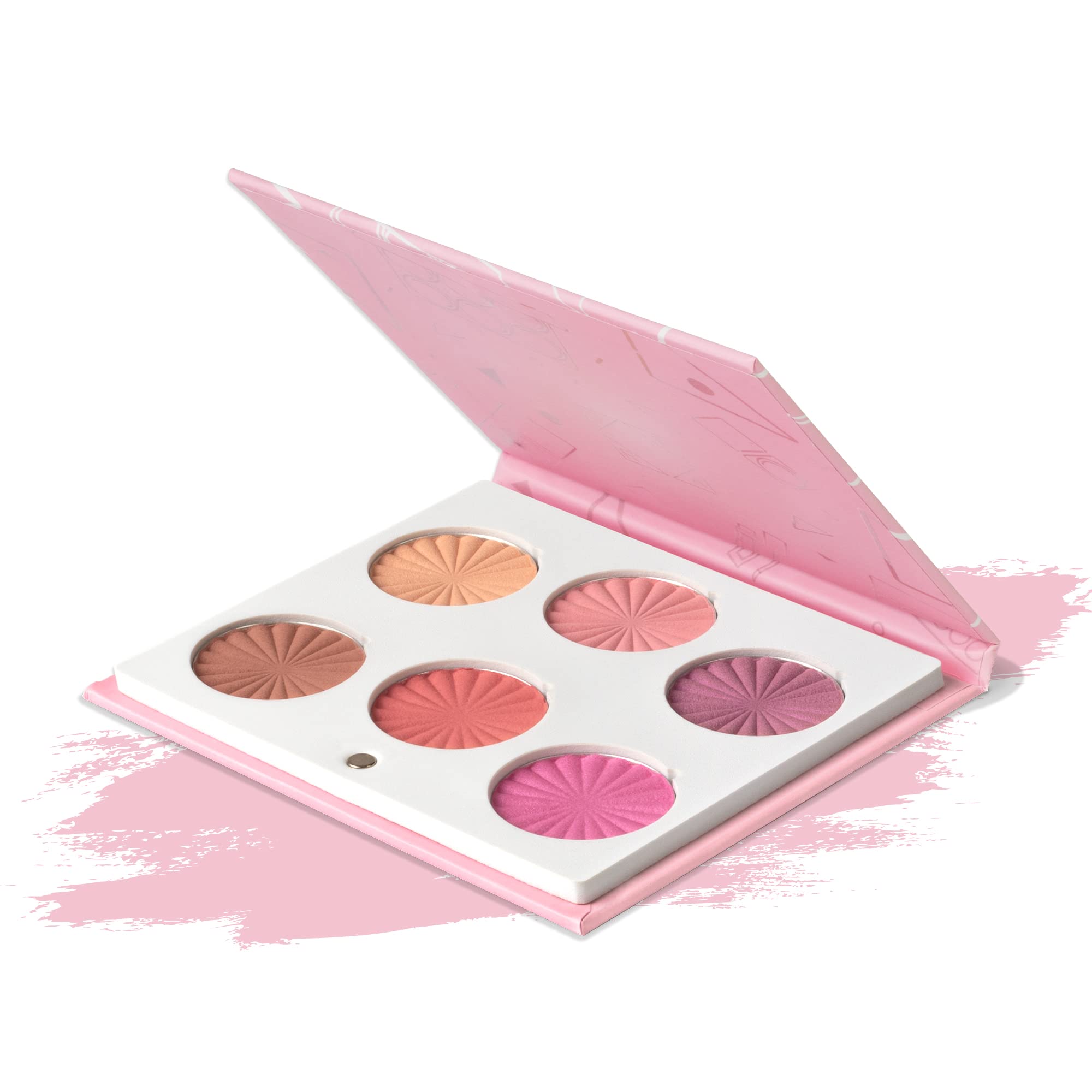 OFRA Mini Mix Face Palette Blushful - Blush Palette for Cheeks - 6 Pigmented Pressed Powder Shades - Travel-Friendly and Cruelty-Free Face Makeup Palette - Refillable Pans