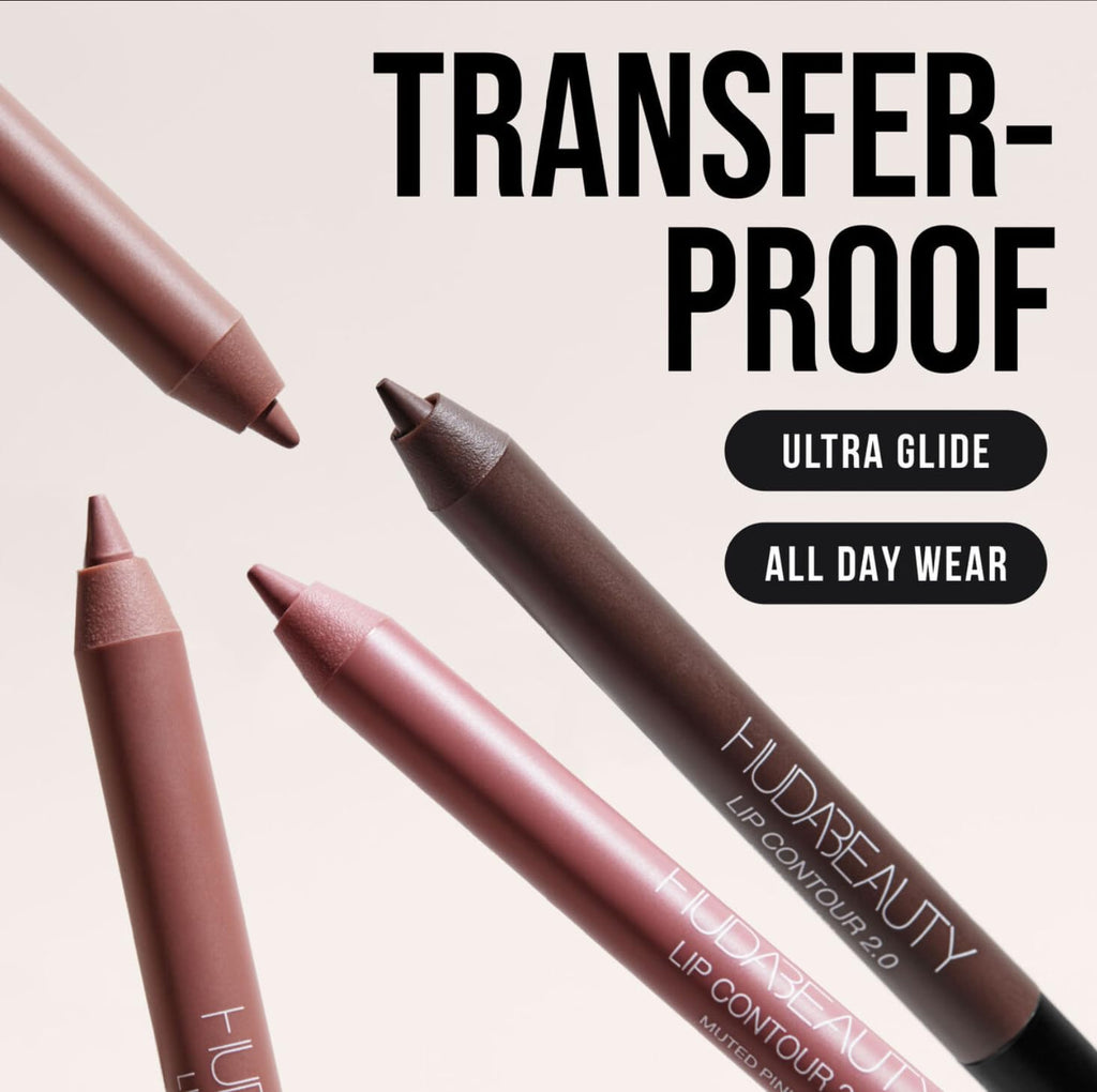 Huda Lip Contour Duo Blushed Pinks - 2 Mini Lip Pencils in Muted Pink and Pinky Brown