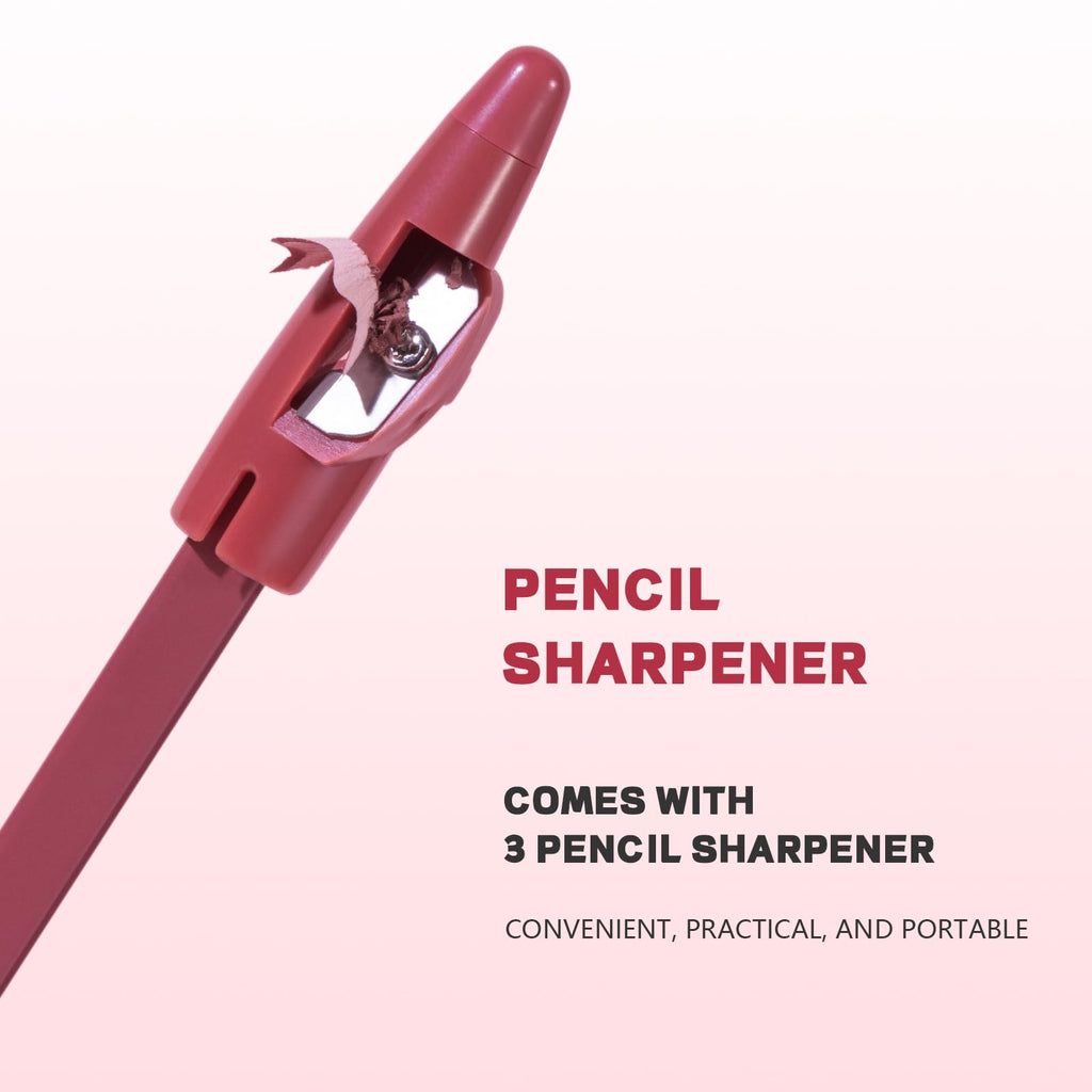 Espoce Lip Liner Set, 12Pcs Matte Lip Liners with Sharpener, Premium Smooth and High Pigmented Creamy Lip Makeup Pencil