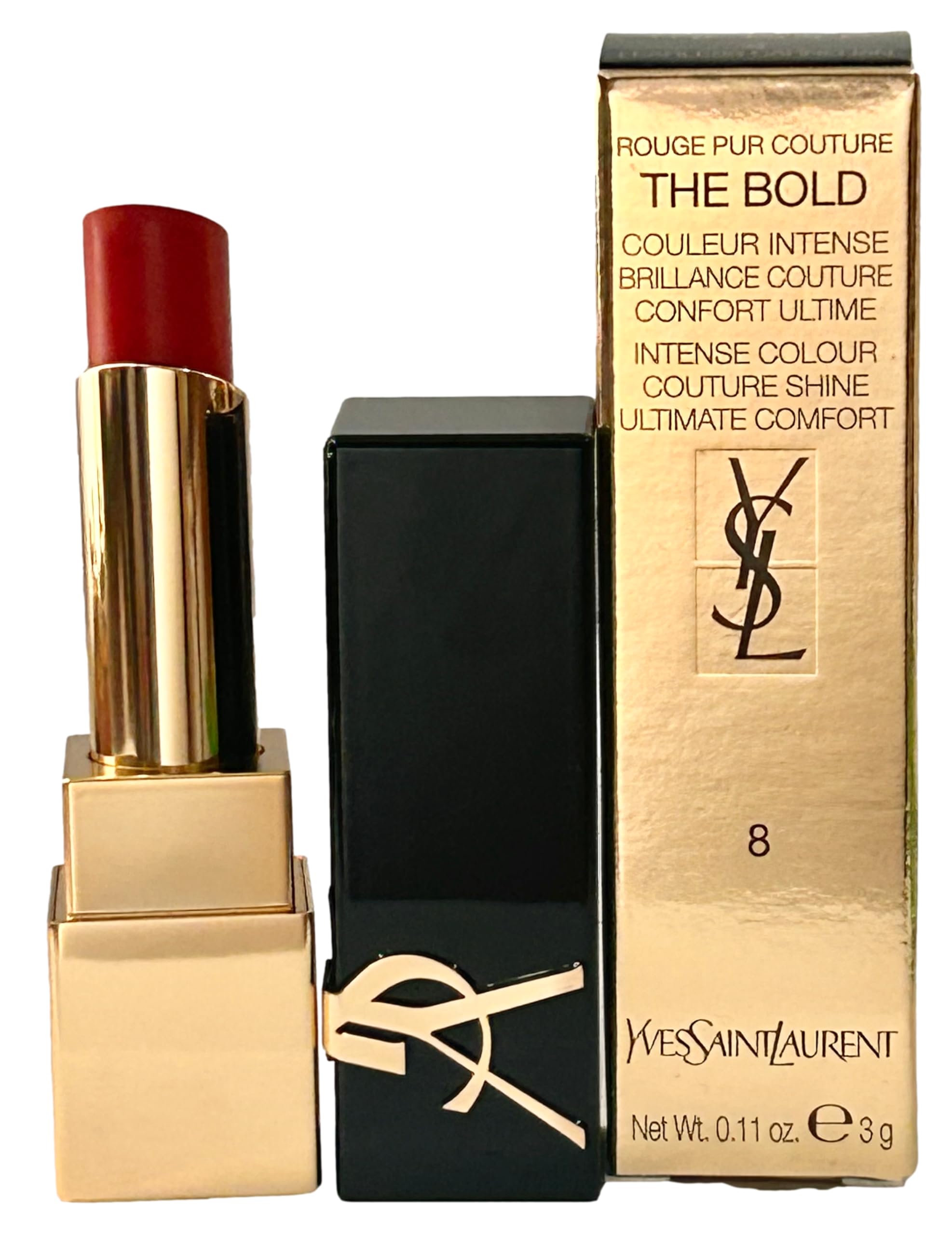Yves Saint Laurent Rouge Pur Couture The Bold YSL Lipstick - 08 Fearless Carnelian Women - 0.11 oz / 3 g Lipstick (6588)