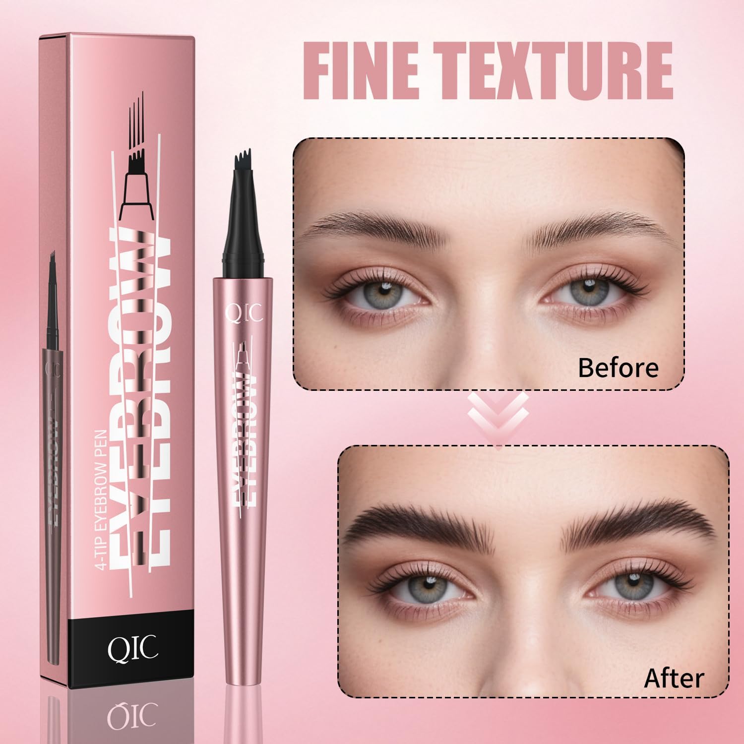 Eyebrow Pen for Women, Waterproof Microblading Eyebrow Pencil, Eye Brown Pen with a Micro-Fork Tip to Effortlessly Create Hair Like Natural Brows
