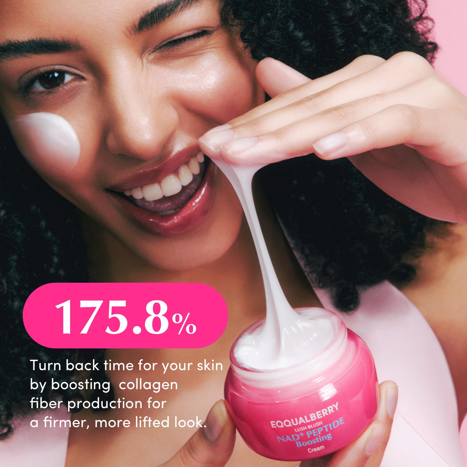 EQQUALBERRY NAD+ Peptide Boosting Cream – Collagen-Enhancing Moisturizer for Skin Elasticity, Healthy Aging&Wrinkle Care – Korean Skincare Anti-Aging Face Cream with Peptides (1.69 fl.oz / 50ml)