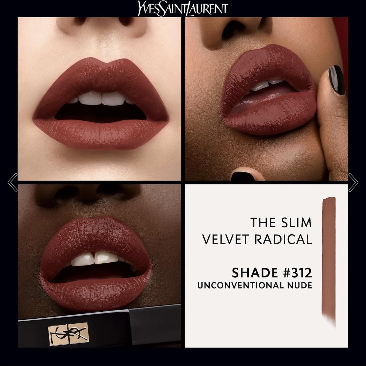 YVES SAINT LAURENT YSL The SLim Velvet Radical Matte Lipstick - 312 Unconventional Nude