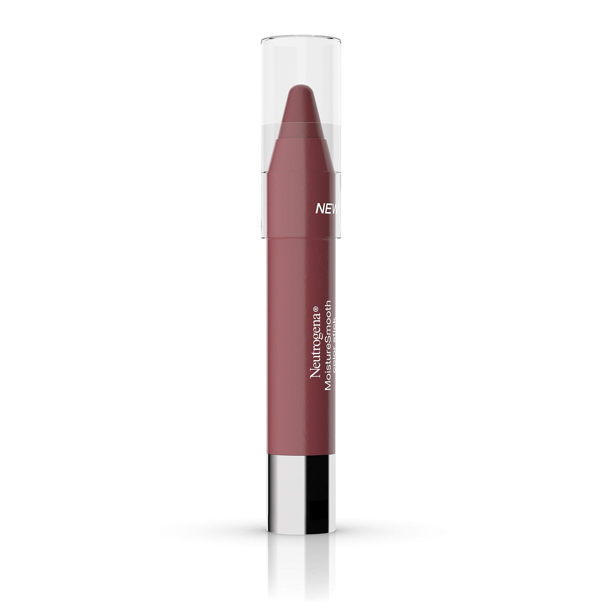 Neutrogena MoistureSmooth Color Stick for Lips, Moisturizing and Conditioning Lipstick with a Balm-Like Formula, Nourishing Shea Butter and Fruit Extracts, 100 Pink Nude, 011 oz Pack of 1
