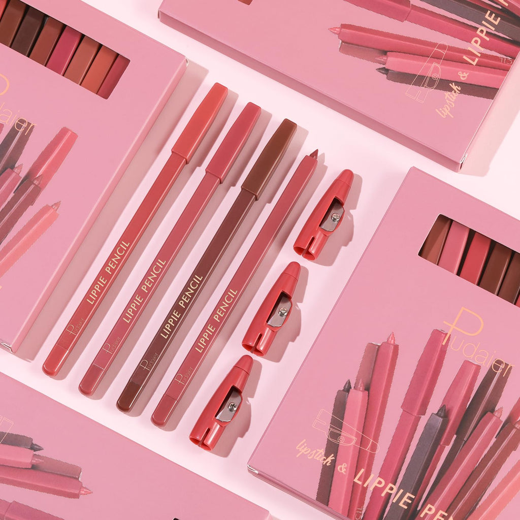 Espoce Lip Liner Set, 12Pcs Matte Lip Liners with Sharpener, Premium Smooth and High Pigmented Creamy Lip Makeup Pencil