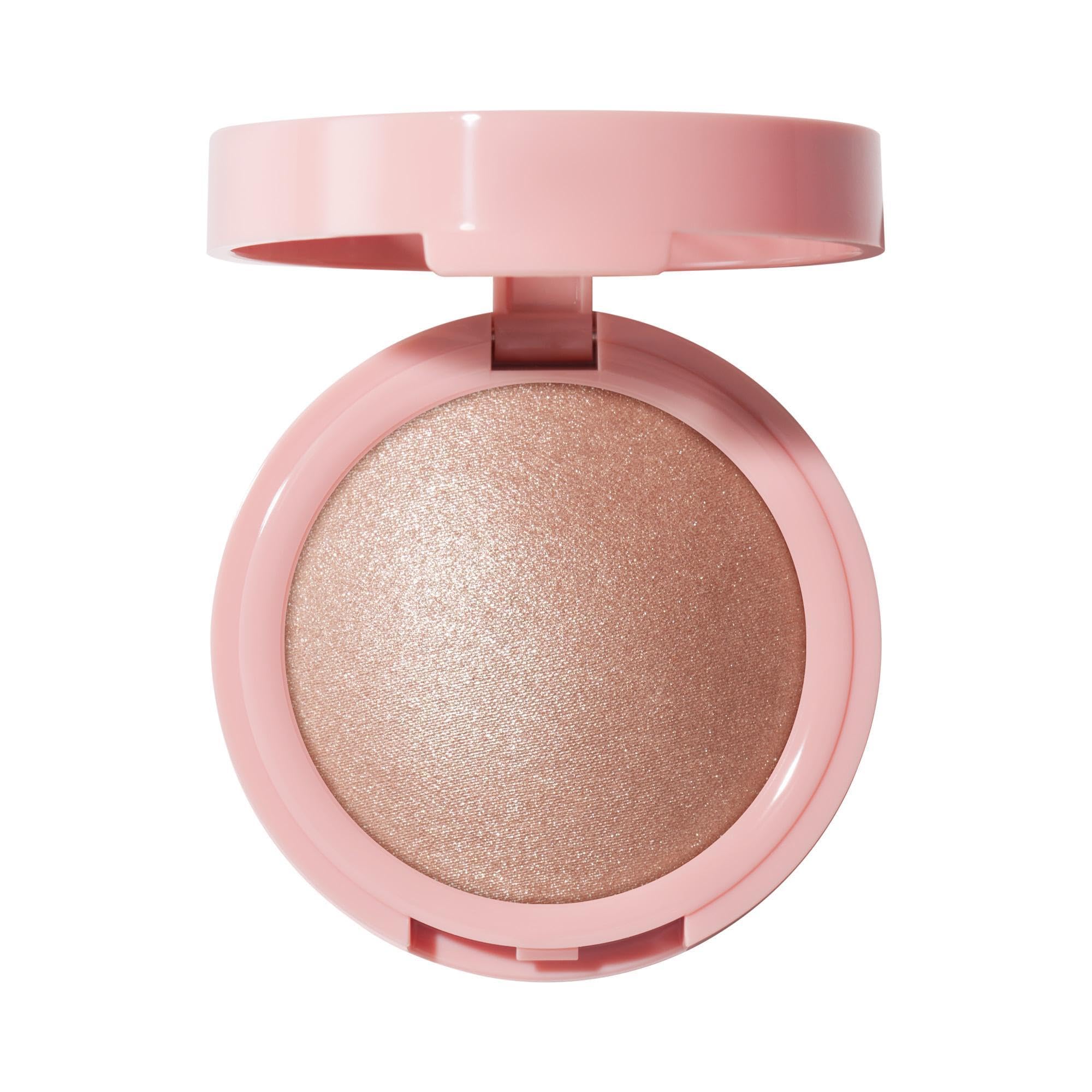 e.l.f. Halo Glow Silky Powder Highlighter, Long-Lasting Luminous Face Finish, Cake-Resistant With Micro-Shimmer, Vegan & Cruelty-Free, Blush Money
