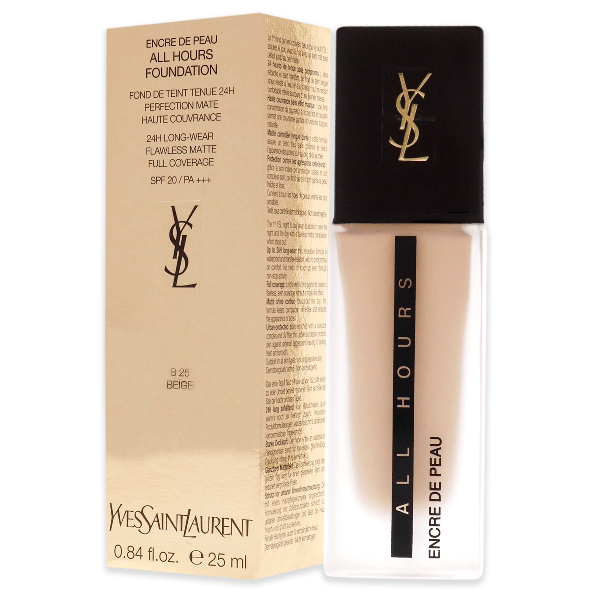 Yves Saint Laurent All Hours Foundation SPF 20 - B25 Beige Women Foundation 0.84 oz