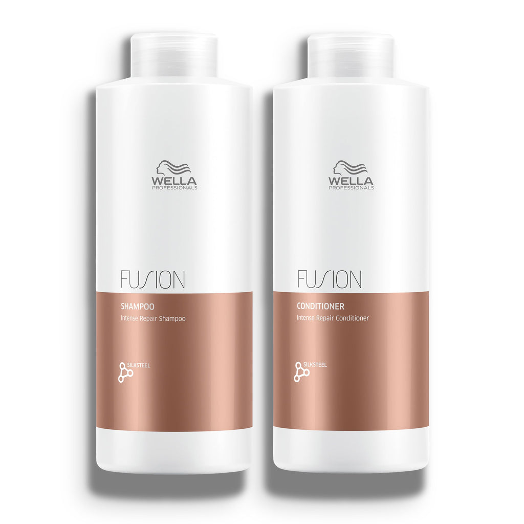 Wella Professionals Fusion Intense Repair Shampoo + Conditioner Set, For Damaged Hair, Hair Repair, Anti Breakage