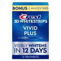 Crest 3D Whitestrips Vivid Plus, Teeth Whitening Strip Kit, 10 Treatments + 2 Bonus Treatments (Each with 1 Upper/1 Lower Strip), 24 Strips, 8 Levels Whiter, Teeth Whitening Kit