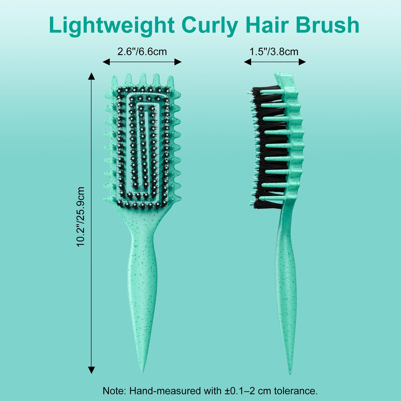 Curly Hair Brush, Curl Defining Brush with Soft Boar Bristles Detangling Tangled Glides, Wide-Teeth Design Effortlessly Shaping & Defining Curls, Curling Definer for Wet & Dry Hair