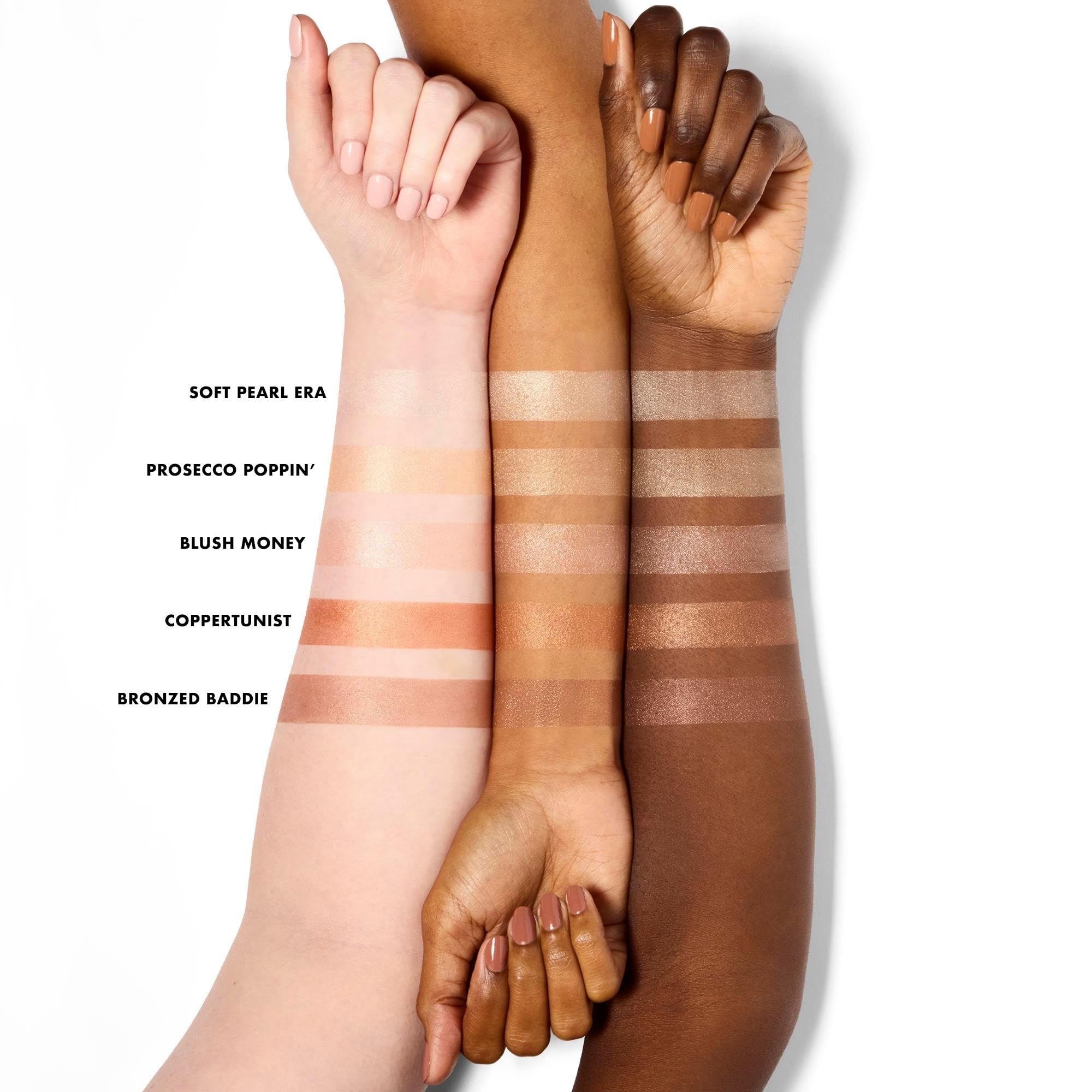 e.l.f. Halo Glow Silky Powder Highlighter, Long-Lasting Luminous Face Finish, Cake-Resistant With Micro-Shimmer, Vegan & Cruelty-Free, Blush Money