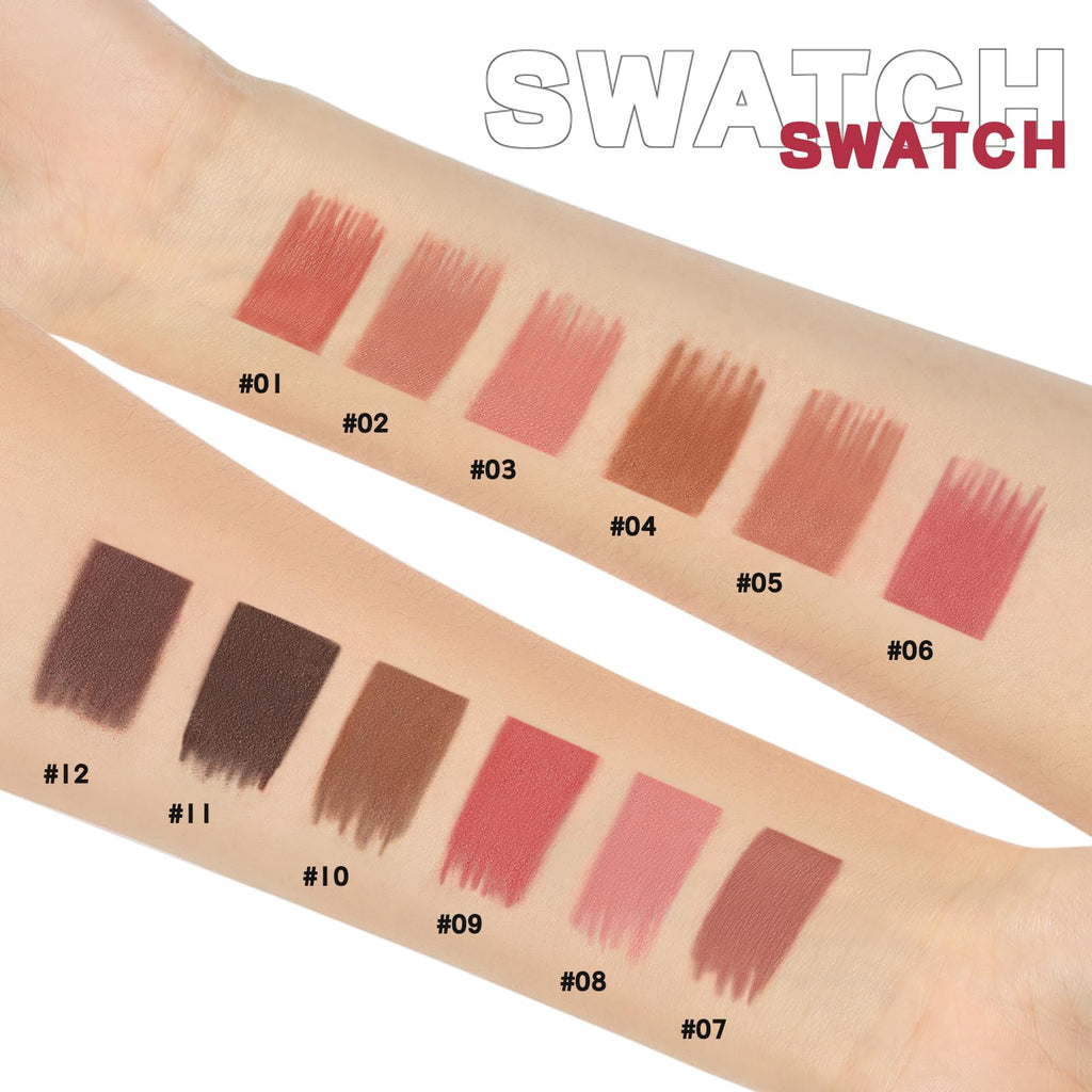 Espoce Lip Liner Set, 12Pcs Matte Lip Liners with Sharpener, Premium Smooth and High Pigmented Creamy Lip Makeup Pencil