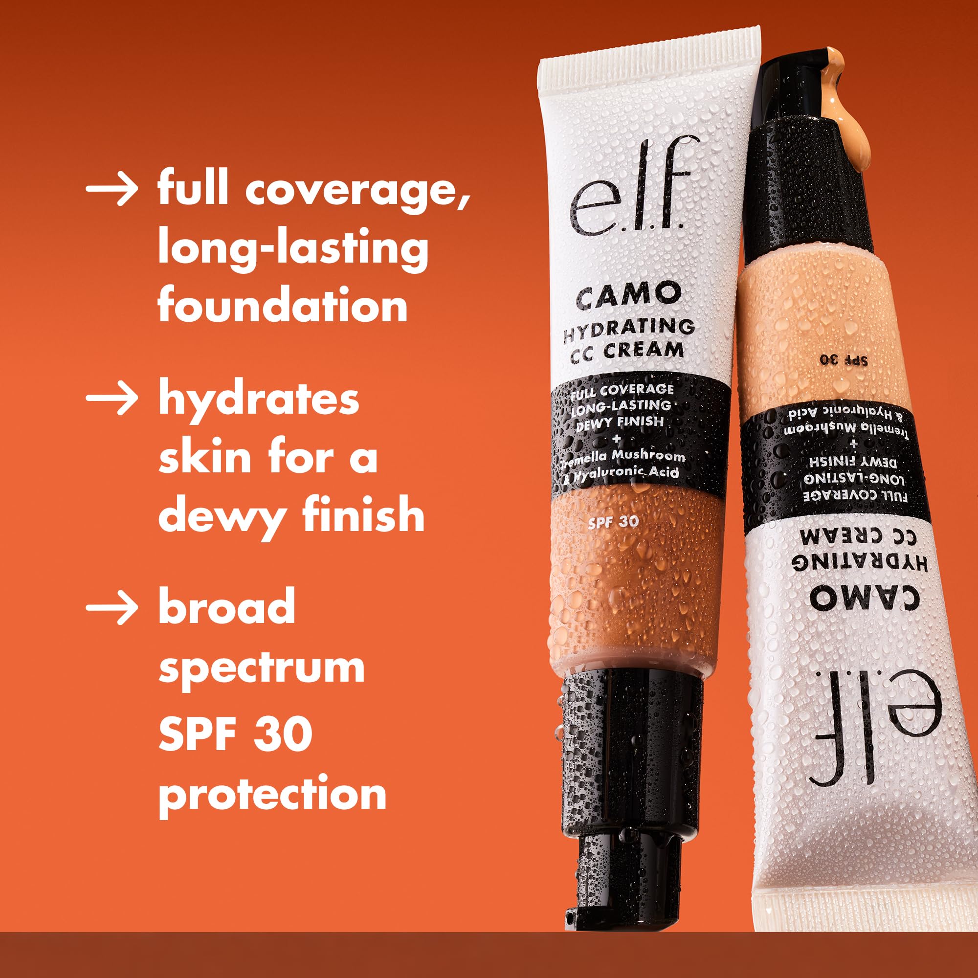 e.l.f. Hydrating Camo CC Cream, SPF 30, Color Correcting Full Coverage Foundation For A Dewy Finish, Vegan & Cruelty-Free