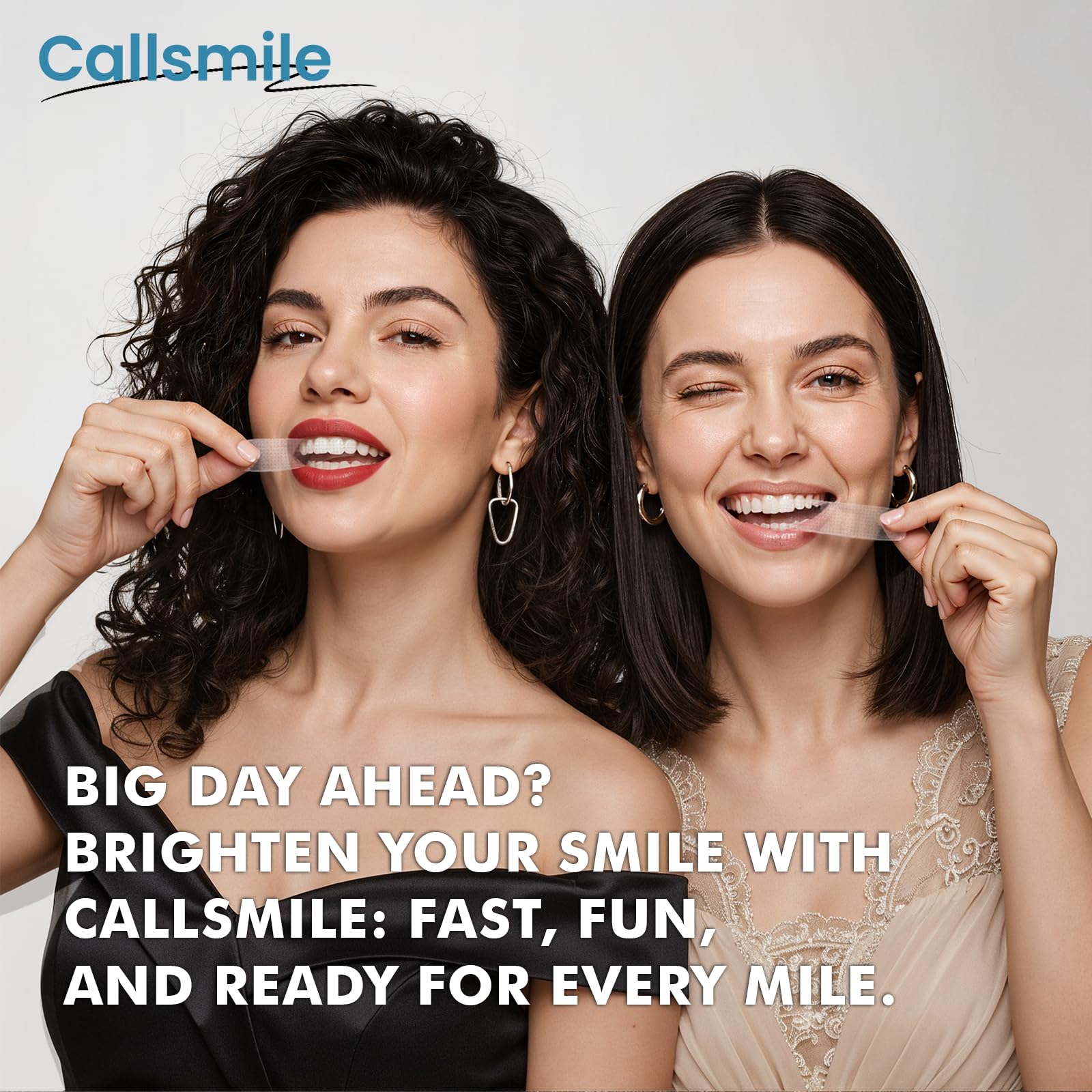 CALLSMILE Whitening Strips for Sensitive Teeth: 16 Treatments Gentle Whitening | Enamel-Safe | Deep Stains Removal | Non-Slip Dry Strips Daily Oral Care, Mint Sea Salt