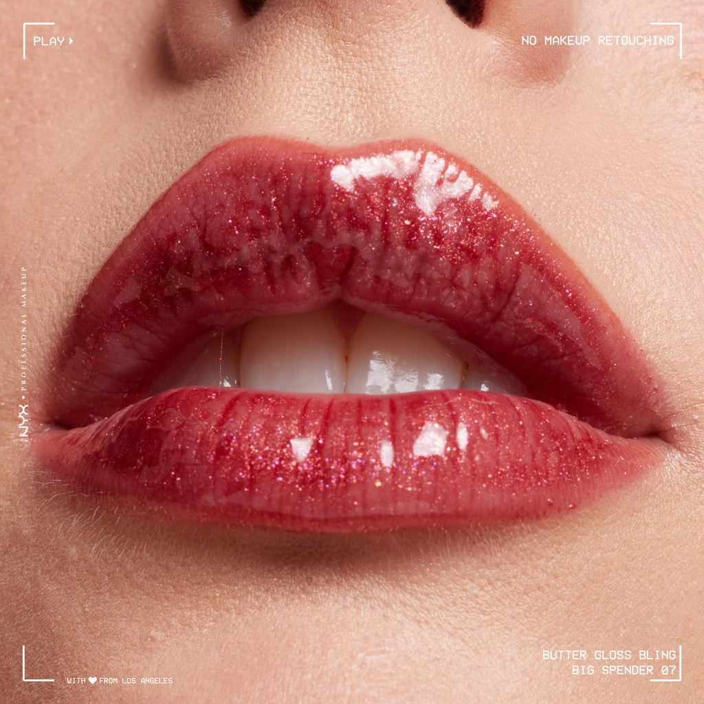 NYX PROFESSIONAL MAKEUP Butter Gloss Bling Lip Gloss, Non Sticky and Shiny Vegan Lip Makeup