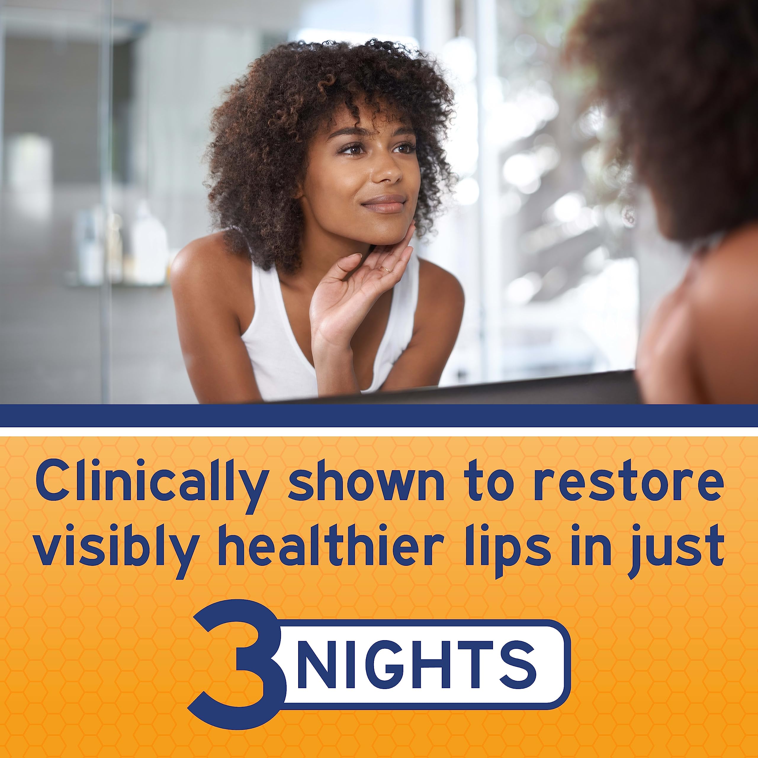 NEOSPORIN Lip Health Overnight Renewal Therapy White Petrolatum Lip Protectant, Nourishing Night Moisturizer to Repair Dry & Cracked Lips, Prevent & Protect Chapped Lips, 0.27 oz