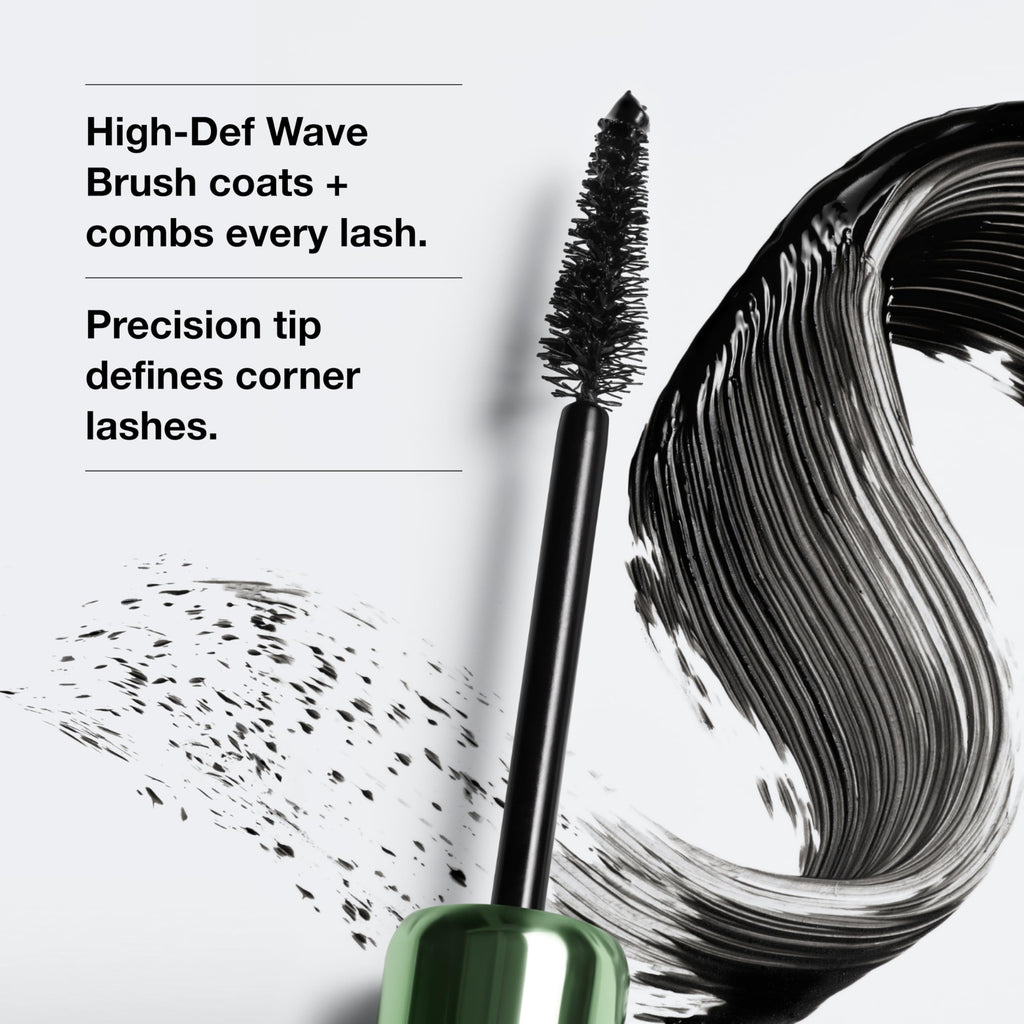 Clinique High Impact High-Fi Full Volume Water-Resistant Mascara | Volume, Length, Non-Clumping, Smudge-Proof + Safe For Sensitive Eyes, Mini Travel Size, Black, 0.17 Fl Oz