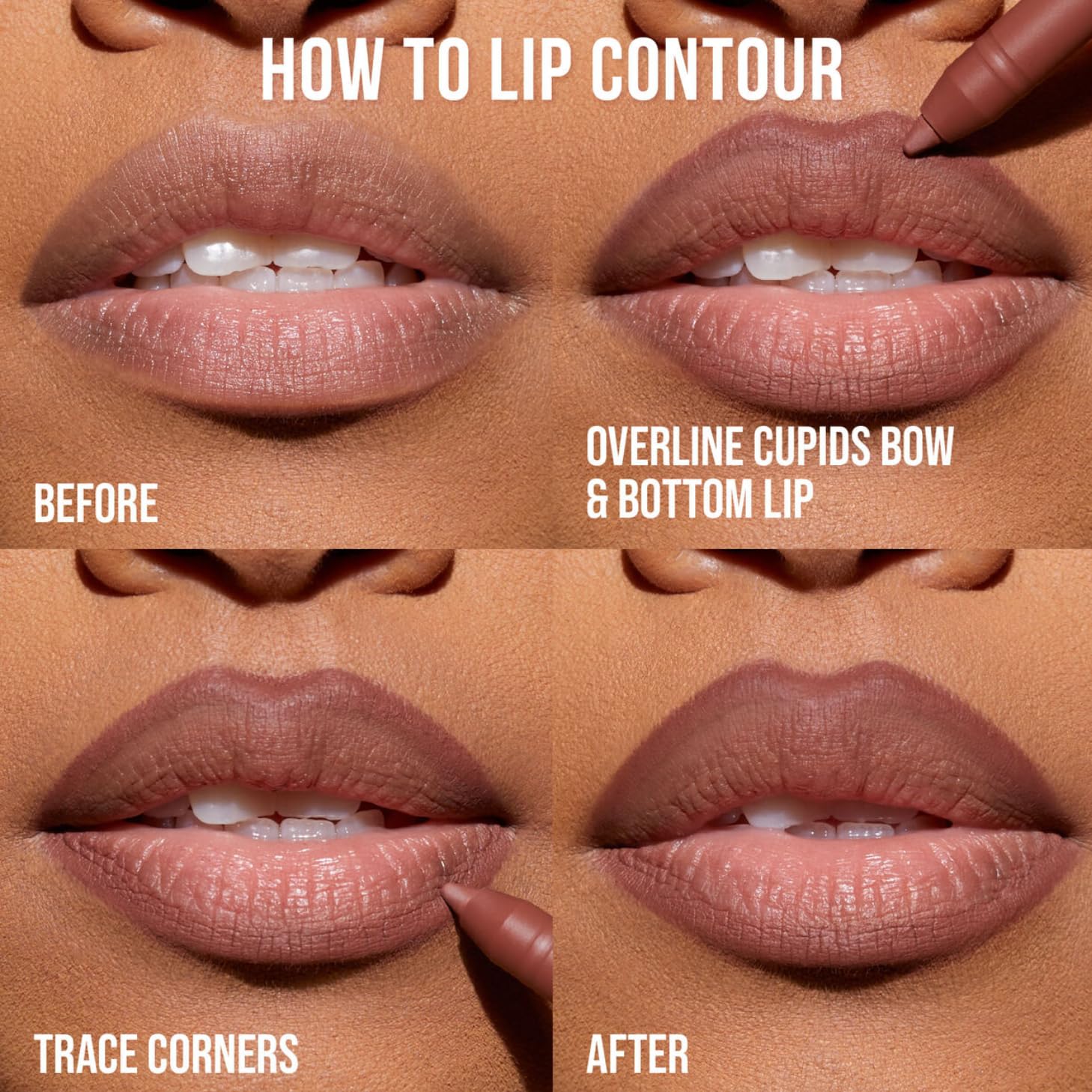 Huda Lip Contour Duo Blushed Pinks - 2 Mini Lip Pencils in Muted Pink and Pinky Brown
