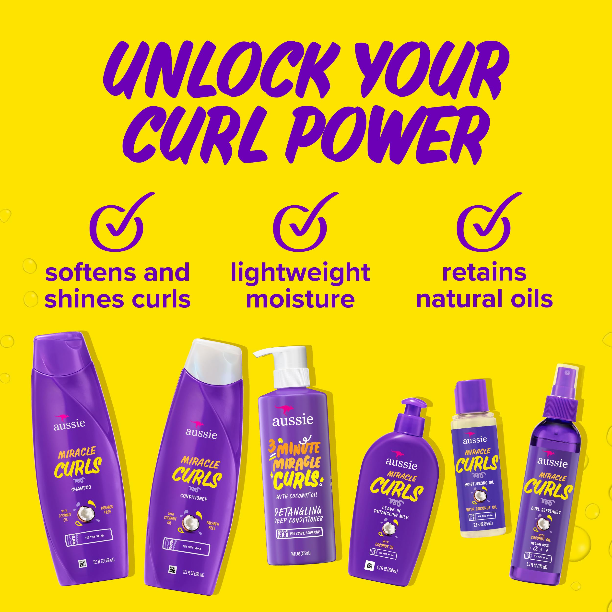 Miracle Curls: Shampoo, Conditioner, Deep Conditioner, Refresher Gel, Detangling Milk, Oil Treatment 6-Piece Set