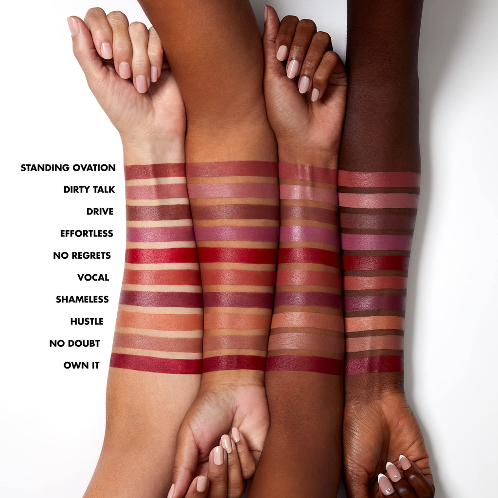e.l.f. O Face Satin Lipstick, Richly Pigmented, Nourishing & Long-Lasting Creamy Lipstick, Infused With Jojoba, Vegan & Cruelty-Free, Drive