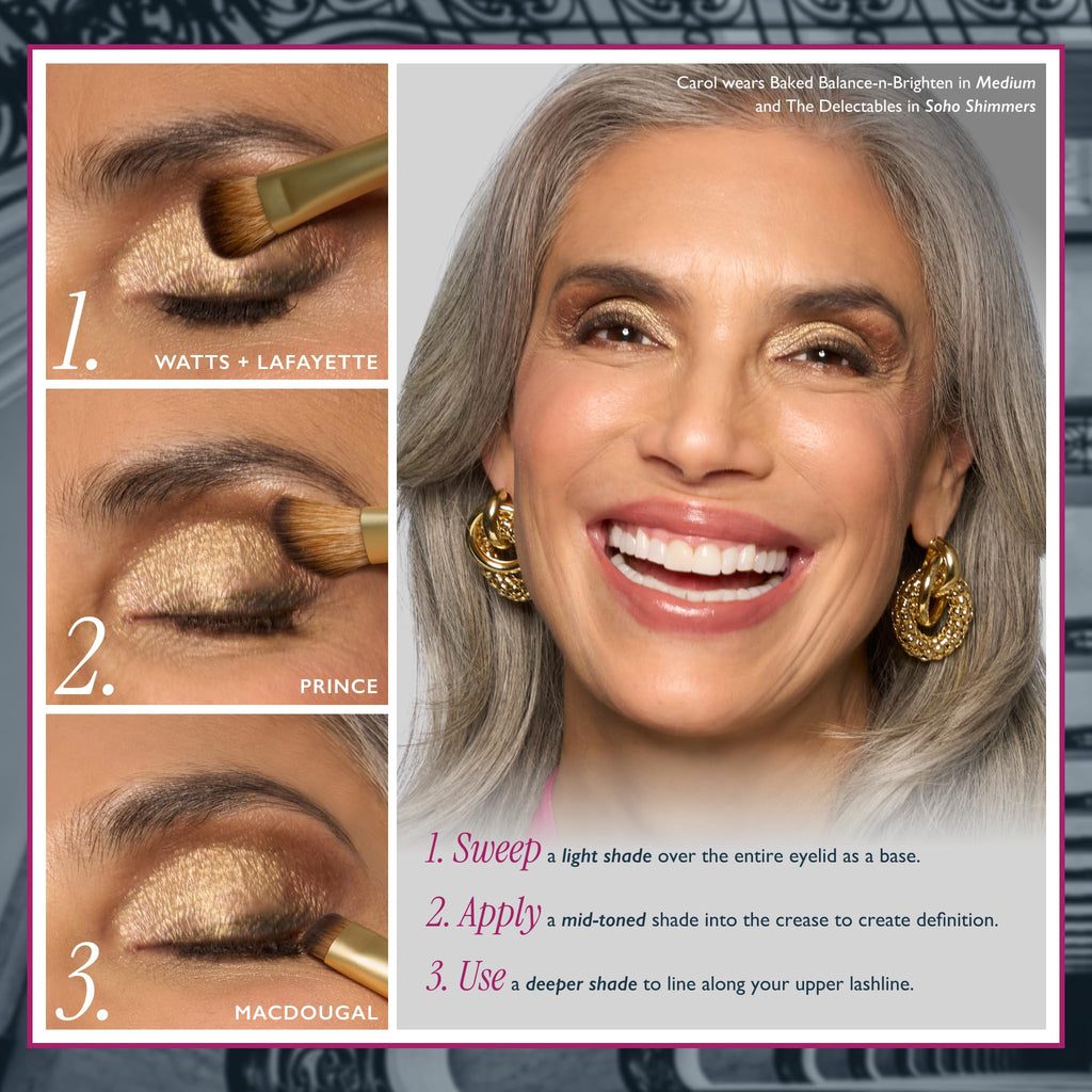 LAURA GELLER NEW YORK The Delectables Soho Shimmers Eyeshadow Palette - Includes 14 Shimmer-Finish Baked Eyeshadows in Stunning Neutral Shades - Long-Lasting High-Shine Eyeshadows for Everyday