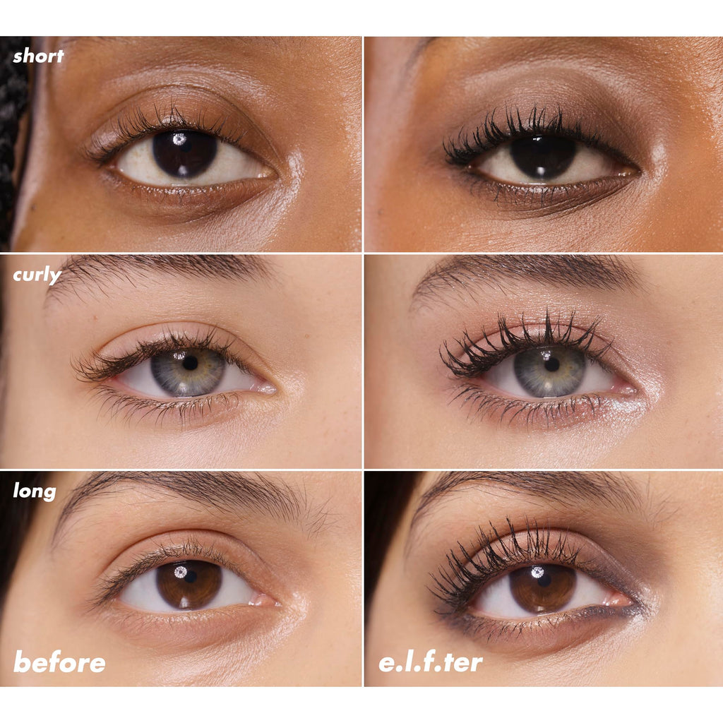 e.l.f. Incredi-Curl Mascara, Volumizing Mascara For A Bold, Lasting, Lifted Curl, Smudge-Resistant Formula, Vegan & Cruelty-Free, Dark Brown