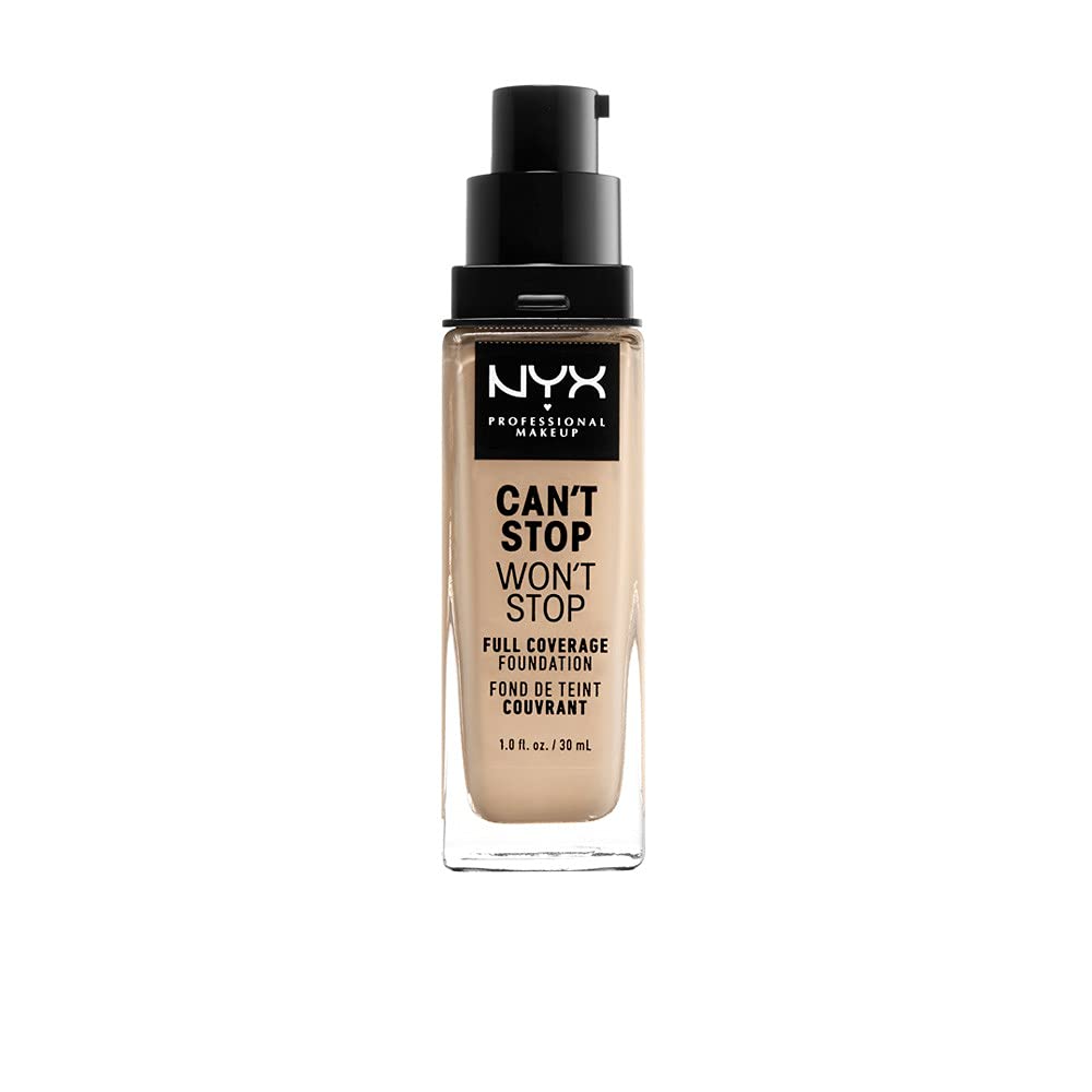 NYX PROFESSIONAL MAKEUP Can't Stop Won't Stop Foundation, 24h Full Coverage Matte Finish - Vanilla