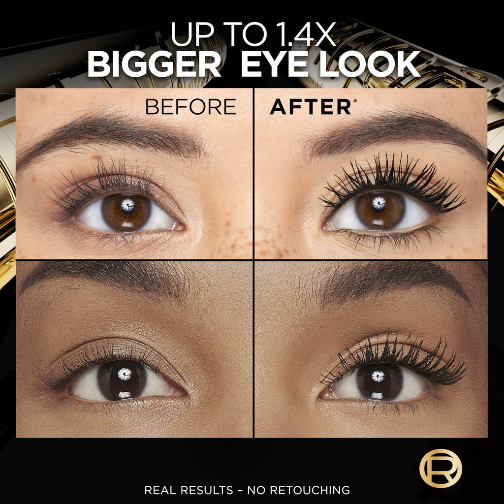 L'Oreal Paris Voluminous Panorama Mascara, Volumizing and Lengthening Mascara, Washable Longwear and Smudge Resistant Make Up, Blackest Black, 0.33 Fl Oz