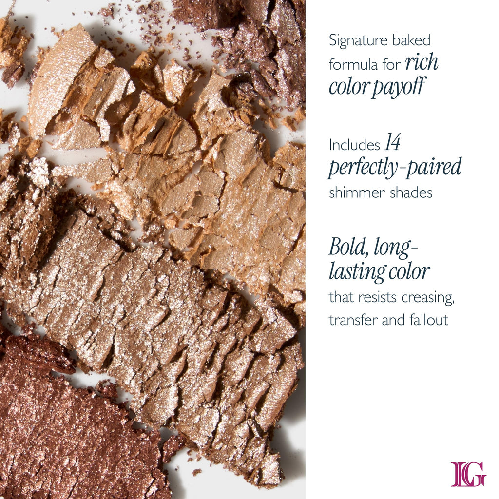 LAURA GELLER NEW YORK The Delectables Soho Shimmers Eyeshadow Palette - Includes 14 Shimmer-Finish Baked Eyeshadows in Stunning Neutral Shades - Long-Lasting High-Shine Eyeshadows for Everyday