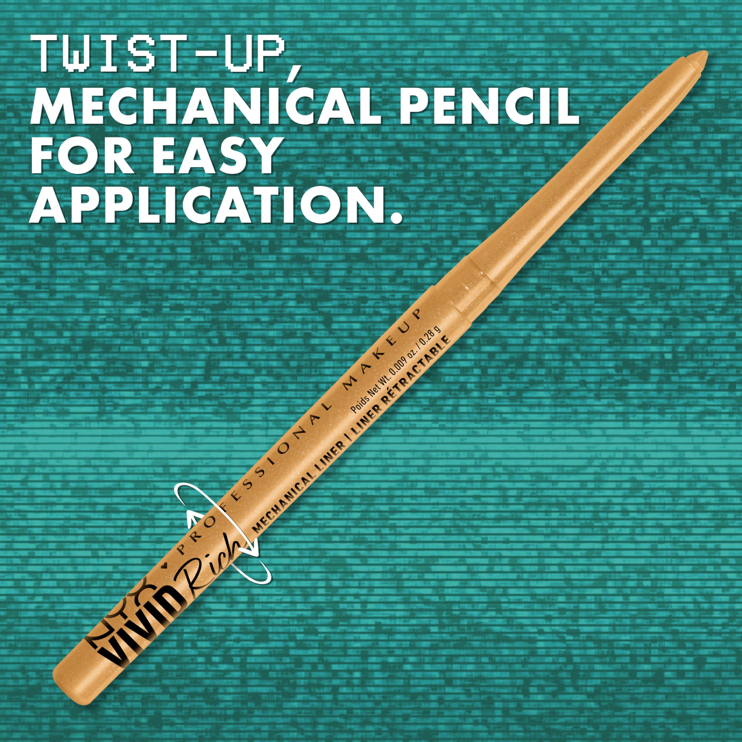 NYX PROFESSIONAL MAKEUP Mechanical Eye Pencil,Vivid Rich Mechanical, Creamy Retractable Eyeliner